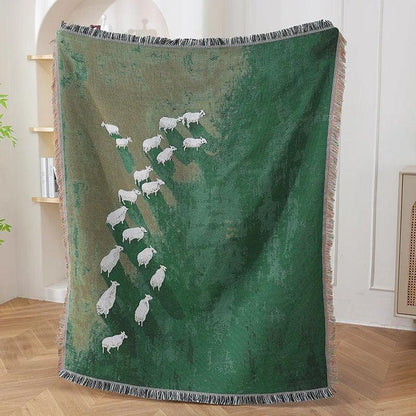 Gradient Fleece Woonplaid met Franjes - 130 x 160 cm