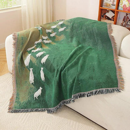 Gradient Fleece Woonplaid met Franjes - 130 x 160 cm