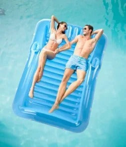 LoungeFloat Luxe Opblaasligbed met Hoofdkussen en Bekerhouders