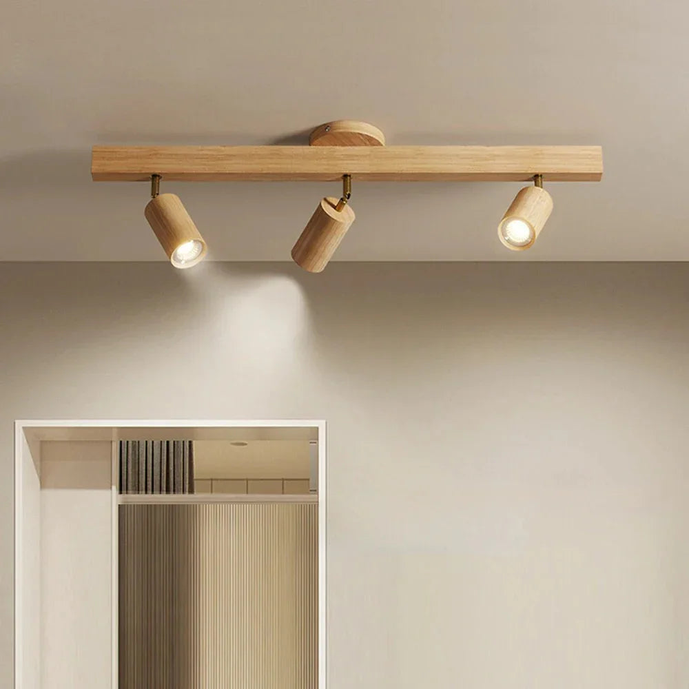 Houten LED Plafondspot - Moderne Verlichting voor Keuken en Slaapkamer