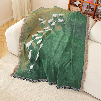 Gradient Fleece Woonplaid met Franjes - 130 x 160 cm