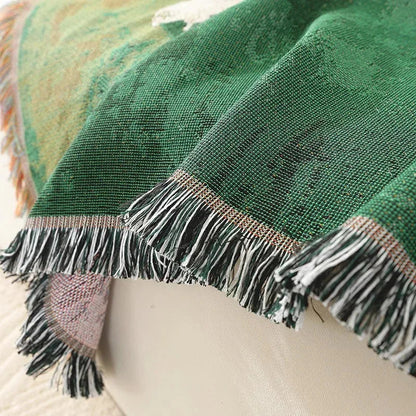 Gradient Fleece Woonplaid met Franjes - 130 x 160 cm