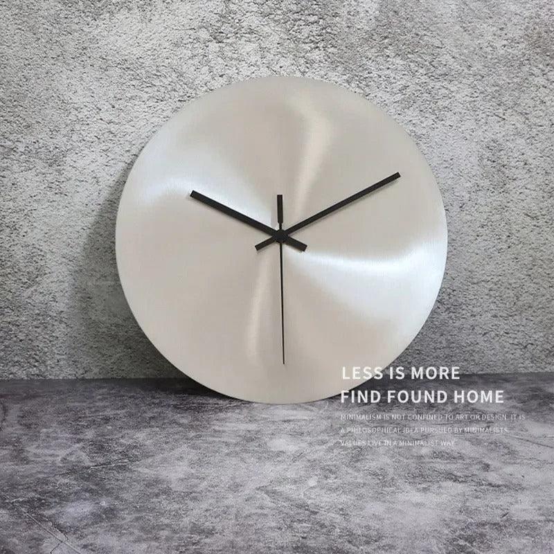 Minimalistisch RVS Wandklok - Stille Quartz Beweging