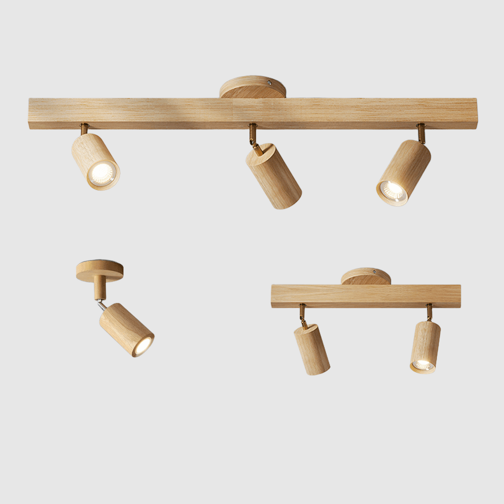 Houten Plafondlamp Verstelbaar met Warm Licht en Minimalistisch Design