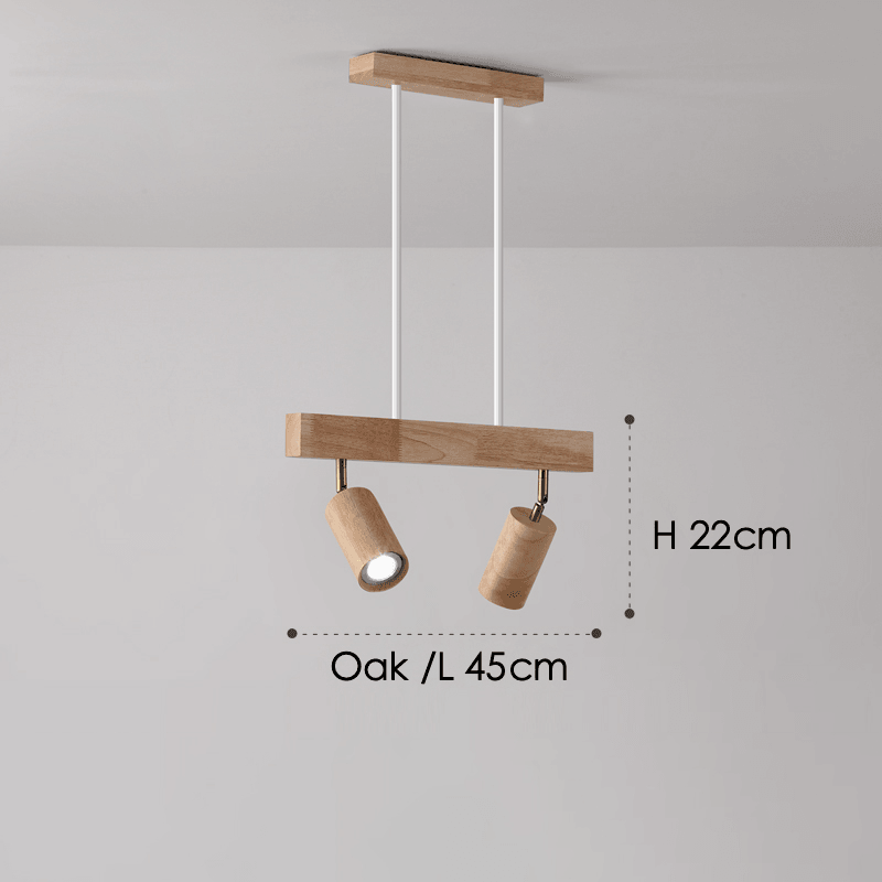 Houten Plafondlamp Verstelbaar met Warm Licht en Minimalistisch Design
