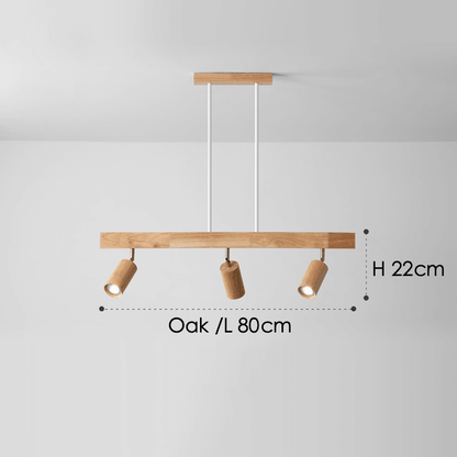 Houten Plafondlamp Verstelbaar met Warm Licht en Minimalistisch Design