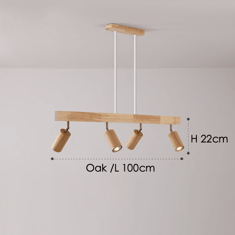 Houten Plafondlamp Verstelbaar met Warm Licht en Minimalistisch Design