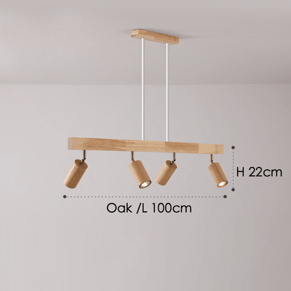 Houten Plafondlamp Verstelbaar met Warm Licht en Minimalistisch Design
