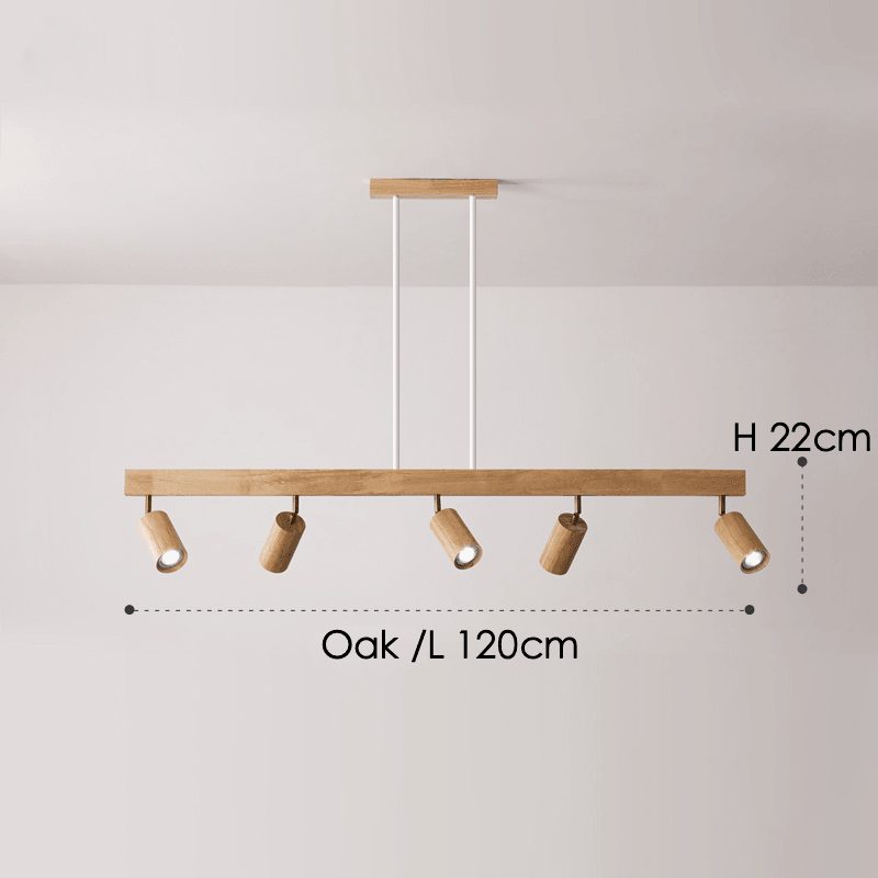 Houten Plafondlamp Verstelbaar met Warm Licht en Minimalistisch Design