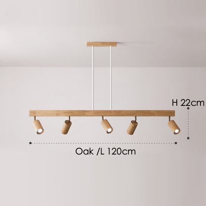 Houten Plafondlamp Verstelbaar met Warm Licht en Minimalistisch Design