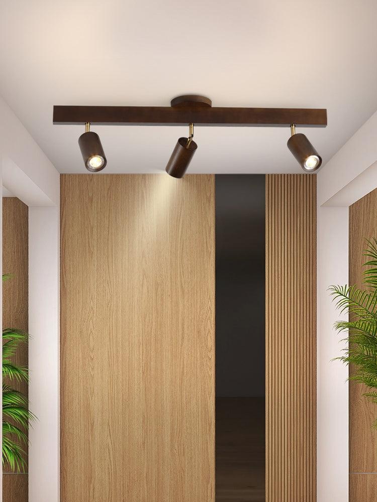 Houten Plafondlamp Verstelbaar met Warm Licht en Minimalistisch Design