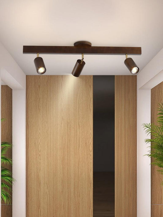 Houten Plafondlamp Verstelbaar met Warm Licht en Minimalistisch Design