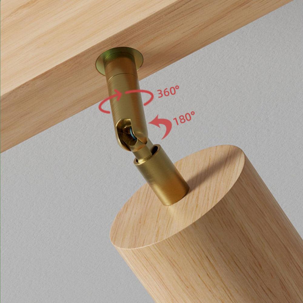 Houten Plafondlamp Verstelbaar met Warm Licht en Minimalistisch Design