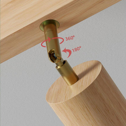 Houten Plafondlamp Verstelbaar met Warm Licht en Minimalistisch Design