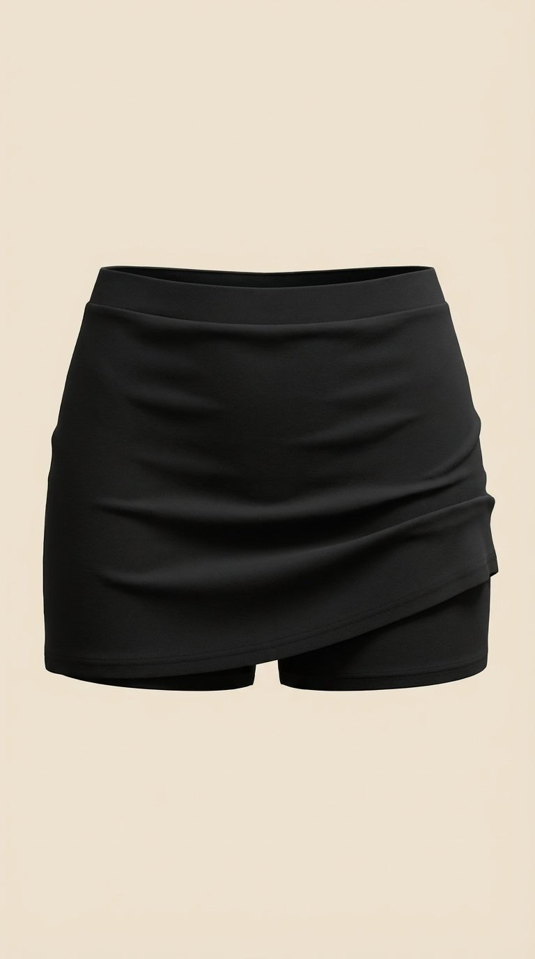 Asymmetrische Minirok Zwart - Slim Fit Zomerrok