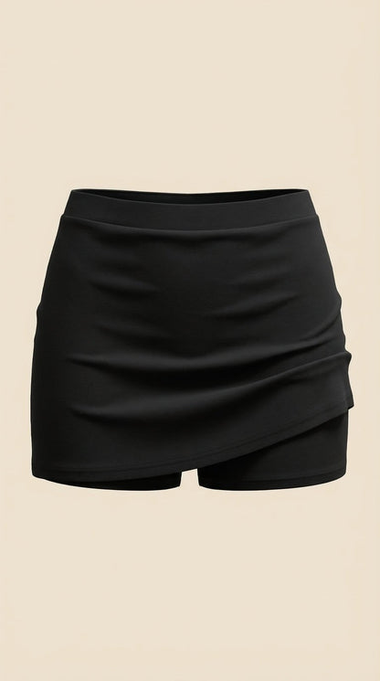 Asymmetrische Minirok Zwart - Slim Fit Zomerrok