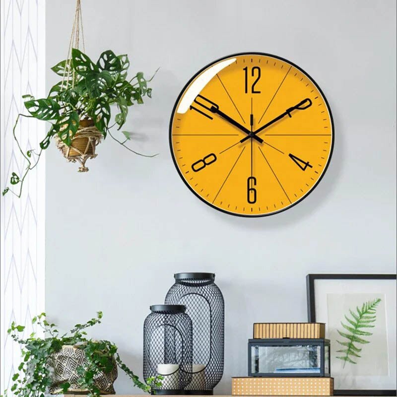 TijdLijn Wandklok – Stille Scandinavische Zwart-Witte Klok met Modern Design
