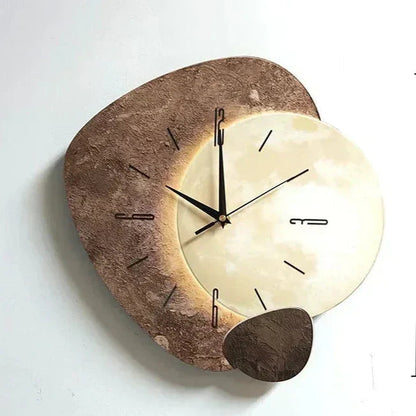 Organische houten wandklok met stille werking - 35 cm
