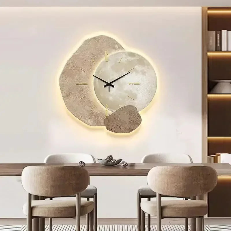 Organische houten wandklok met stille werking - 35 cm