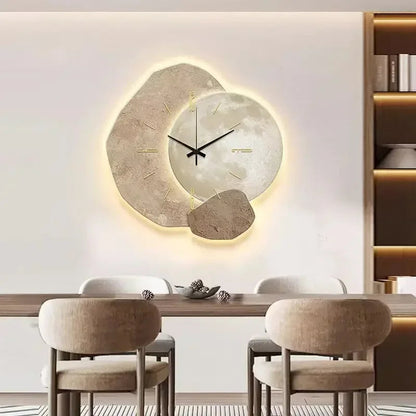 Organische houten wandklok met stille werking - 35 cm