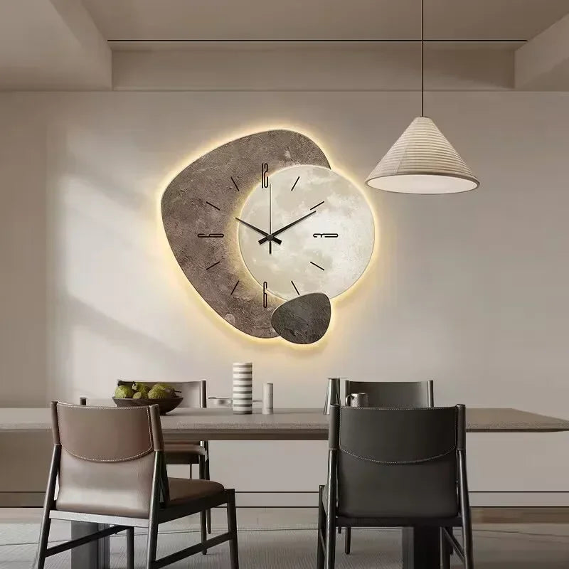 Organische houten wandklok met stille werking - 35 cm