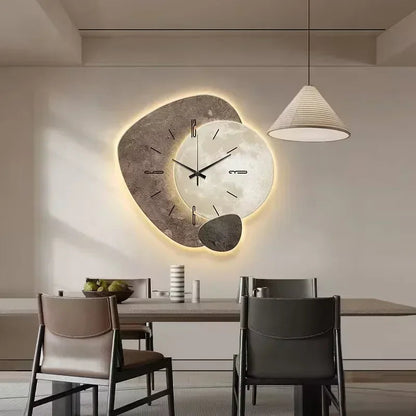Organische houten wandklok met stille werking - 35 cm
