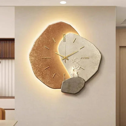 Organische houten wandklok met stille werking - 35 cm