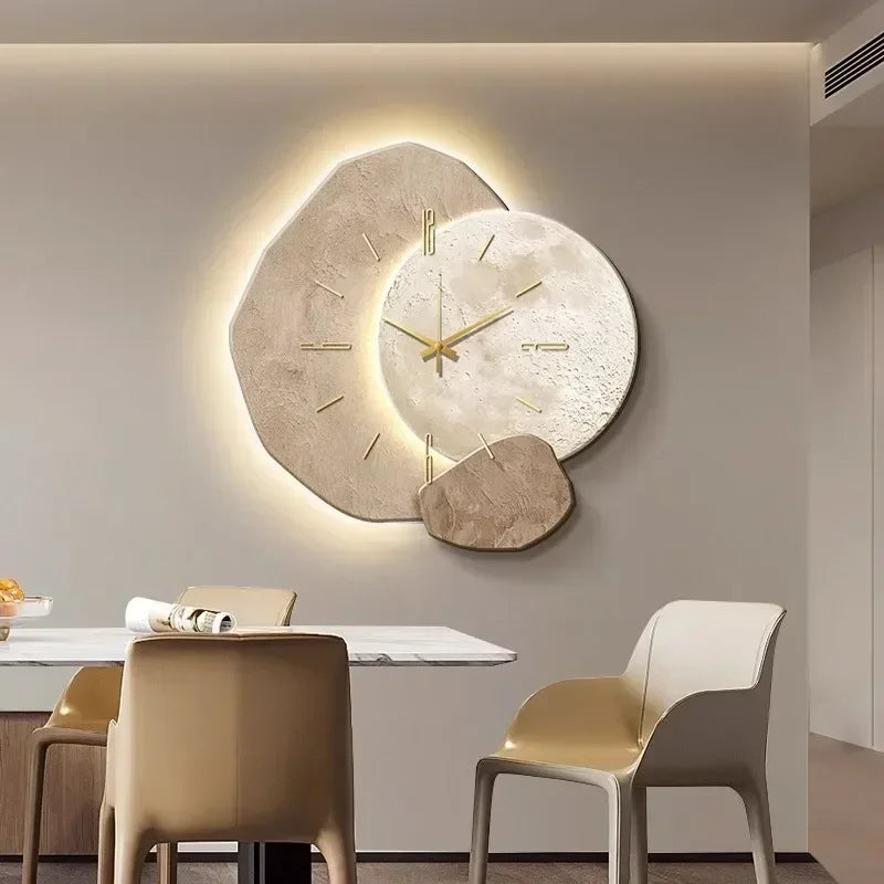 Organische houten wandklok met stille werking - 35 cm