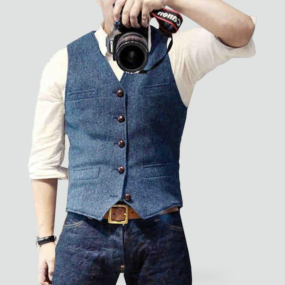 Elegante Heren Gilet met Verstelbare Pasvorm en Knoopsluiting