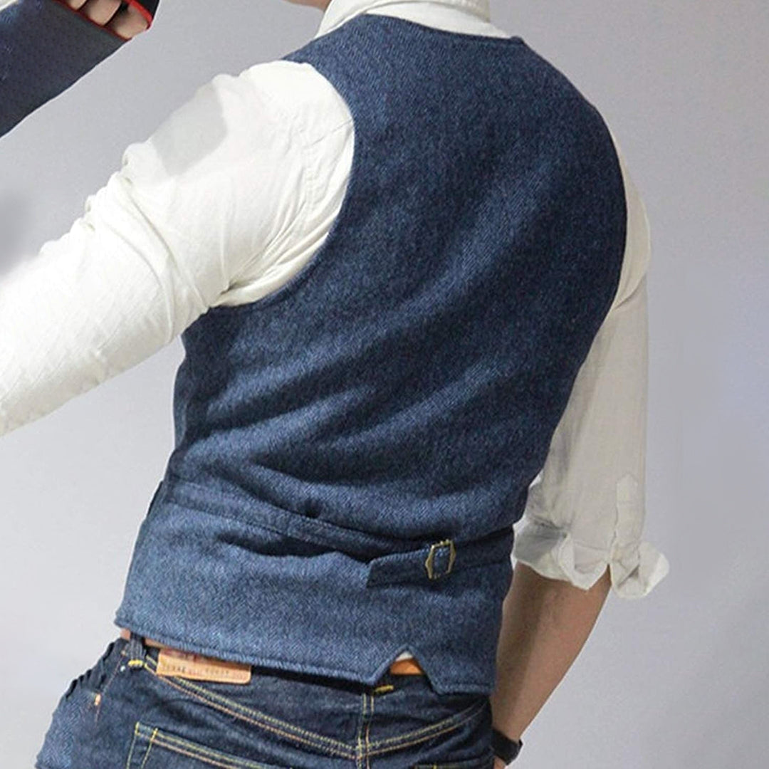 Elegante Heren Gilet met Verstelbare Pasvorm en Knoopsluiting