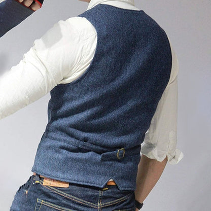 Elegante Heren Gilet met Verstelbare Pasvorm en Knoopsluiting