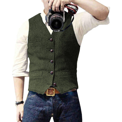 Elegante Heren Gilet met Verstelbare Pasvorm en Knoopsluiting