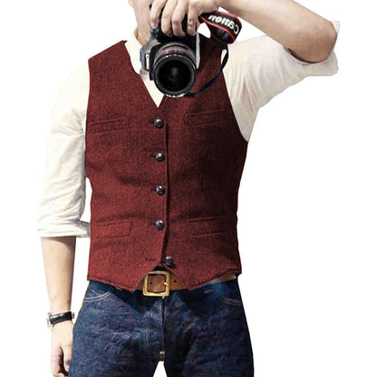Elegante Heren Gilet met Verstelbare Pasvorm en Knoopsluiting