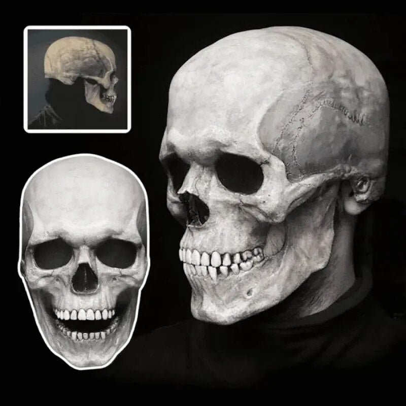 Animatronisch Schedel Gezichtsmasker met Beweegbare Kaak – Realistische Halloween Masker