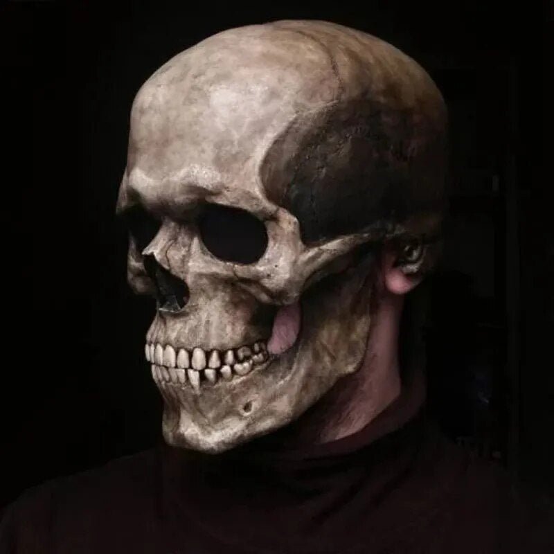 Animatronisch Schedel Gezichtsmasker met Beweegbare Kaak – Realistische Halloween Masker