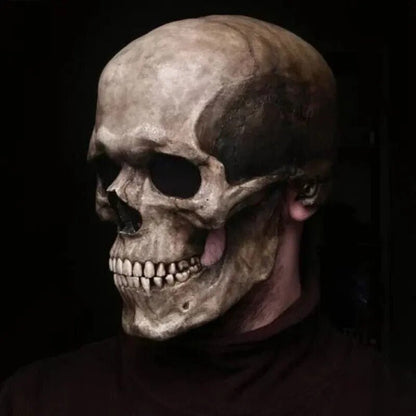 Animatronisch Schedel Gezichtsmasker met Beweegbare Kaak – Realistische Halloween Masker