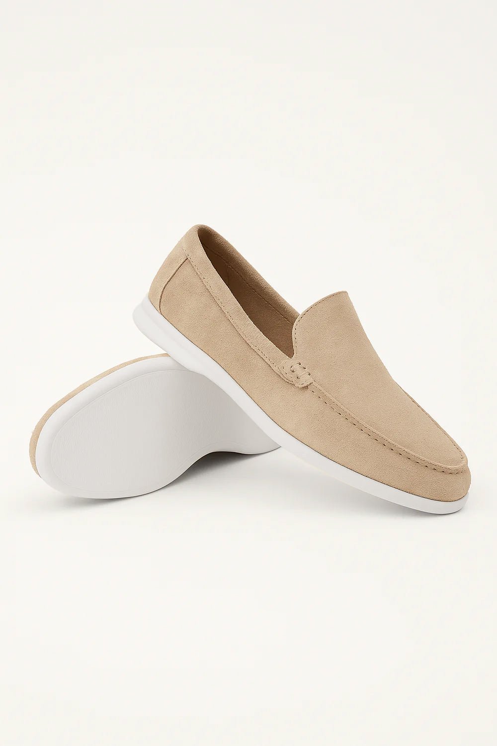 Luxueuze Suède Look Herenloafers met Witte Zool – Comfort & Stijl