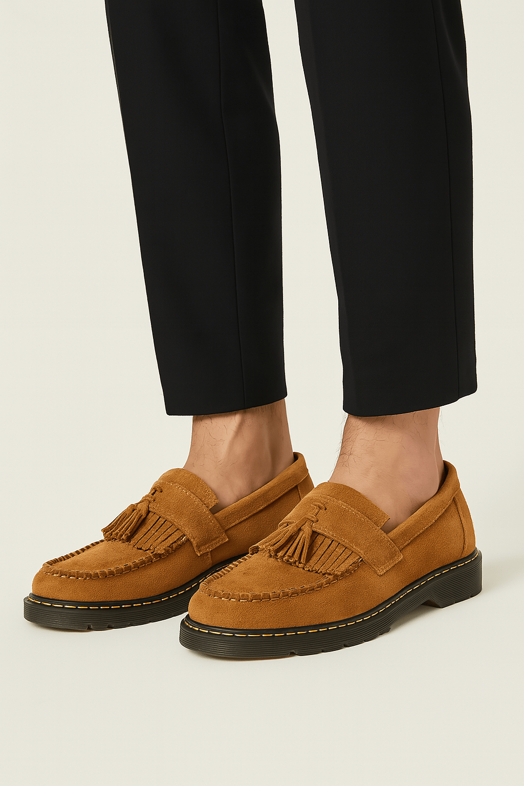 Suède Look Herenschoenen – Klassieke Loafers met Kwasten & Comfortzool