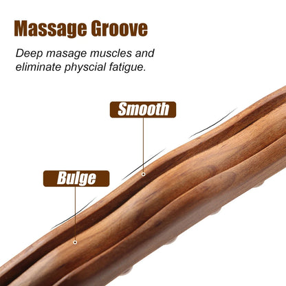 HoutRelax Gua Sha Massagestok – 60 cm Massagetool van Natuurhout voor Diepe Spierontspanning