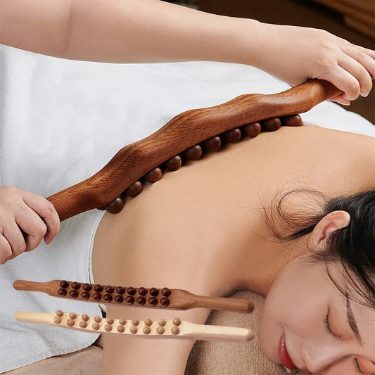 HoutRelax Gua Sha Massagestok – 60 cm Massagetool van Natuurhout voor Diepe Spierontspanning