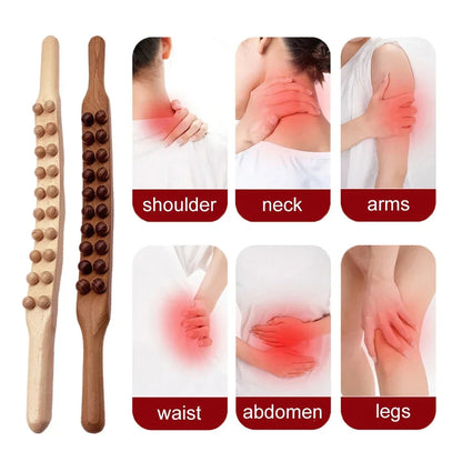HoutRelax Gua Sha Massagestok – 60 cm Massagetool van Natuurhout voor Diepe Spierontspanning