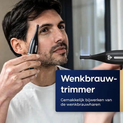 TrimPro Neus- en Wenkbrauwtrimmer met LCD-scherm en IPX6 Waterproof Ontwerp