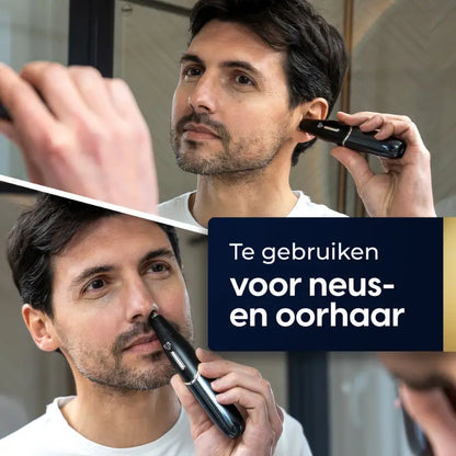 TrimPro Neus- en Wenkbrauwtrimmer met LCD-scherm en IPX6 Waterproof Ontwerp