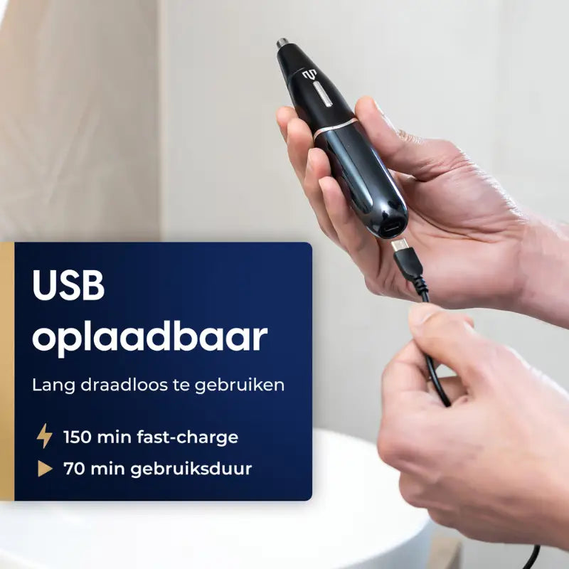 TrimPro Neus- en Wenkbrauwtrimmer met LCD-scherm en IPX6 Waterproof Ontwerp