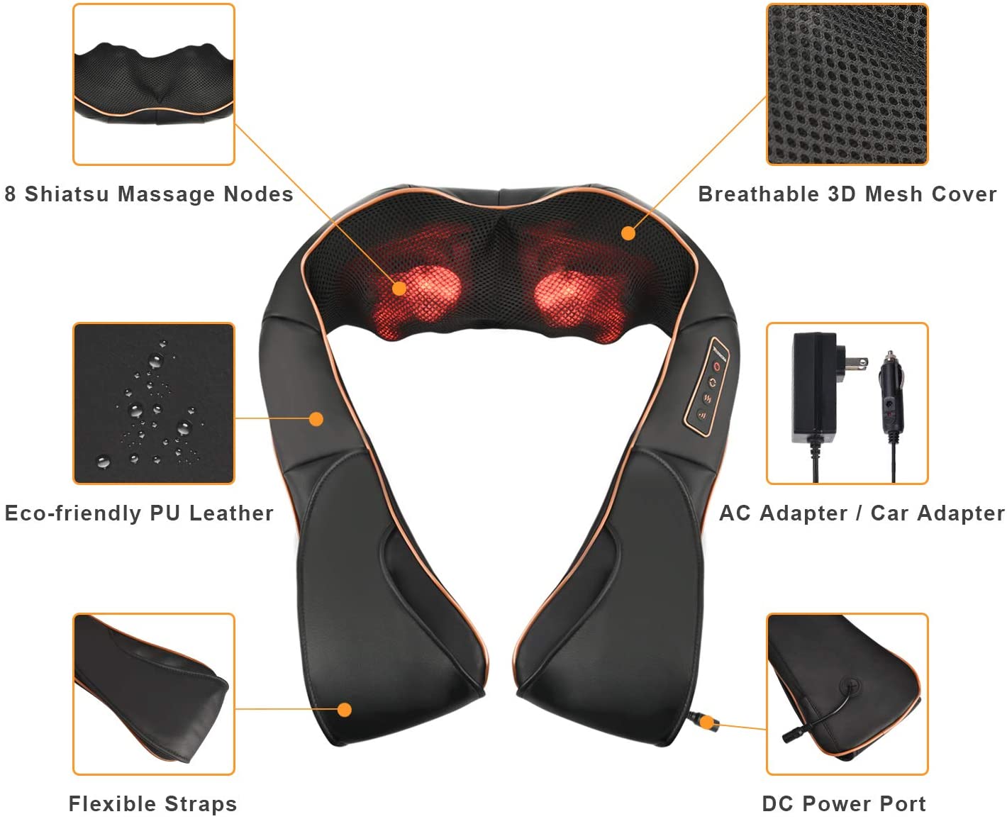 RelaxPro Massagekussen – Shiatsu Warmtekussen voor Nek, Schouders en Rug