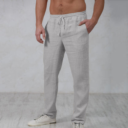 Heren Linnen-Katoen Broek – Ademend Comfort en Ontspannen Pasvorm Model Finn