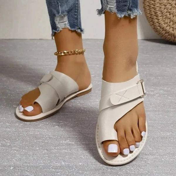 Comfort Leren Sandaal met Voetgewelfsteun - Retro Dames Comfortsandaal