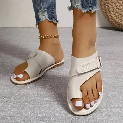 Comfort Leren Sandaal met Voetgewelfsteun - Retro Dames Comfortsandaal