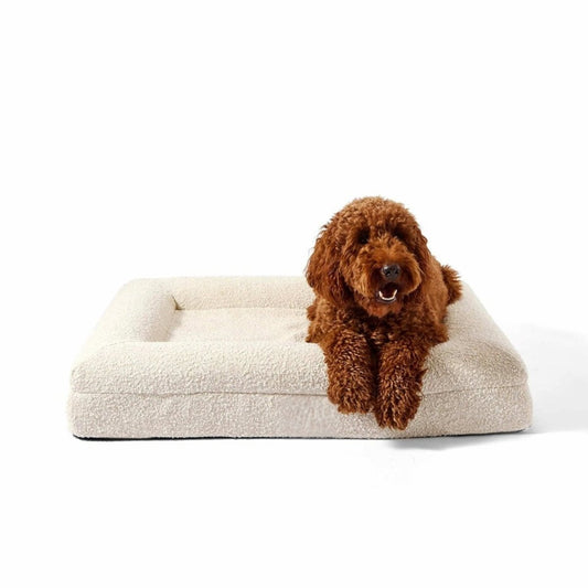 Orthopedisch Hondenkussen met Bouclé Hoes – Memory Foam en Wasbaar