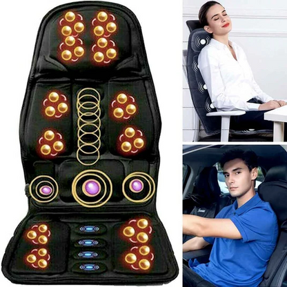Ergonomisch Verwarmend Massagekussen met 8 Modi - Rug- en Nekondersteuning voor Auto en Kantoor